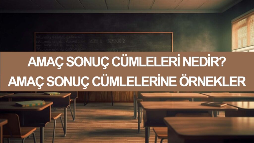 Amaç sonuç cümleleri